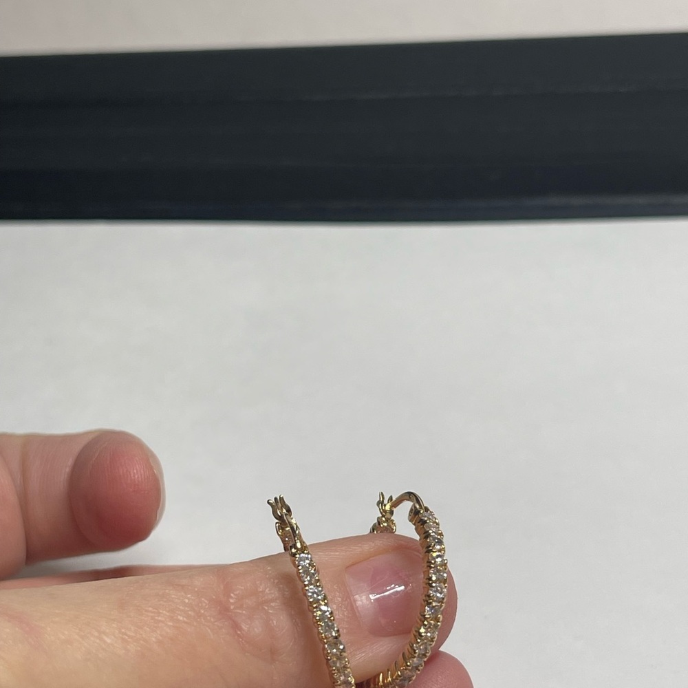 Elegant Gold and “diamond” Hoop Earrings